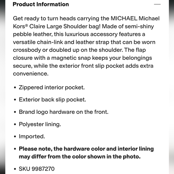 Michael Kors Black Claire Bag - NWT! - Picture 9 of 9